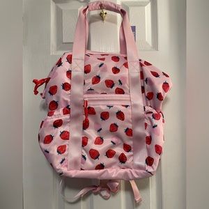 NWT Claire’s Pink Strawberry Backpack